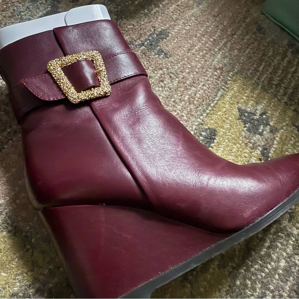 Sam Edelman Weslie Leather Wedge Boots - Picture 9 of 16